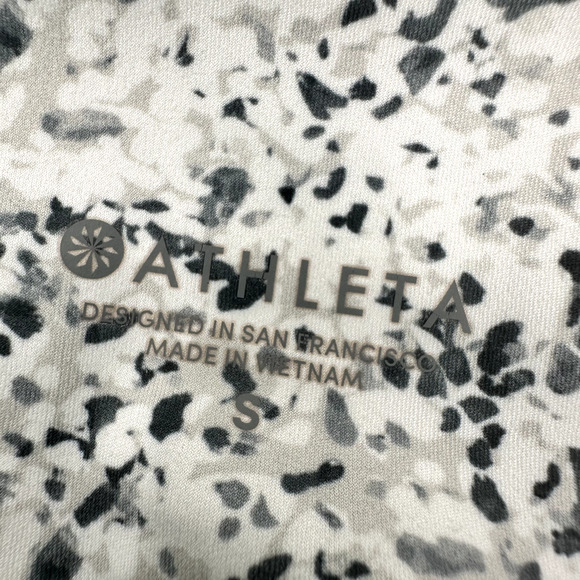 Athleta Leggings Womens Small Mesh Panels Activewear White Sandstone Salutation - Picture 3 of 9